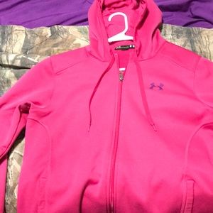 Georgeous pink under armour hoodie jacket